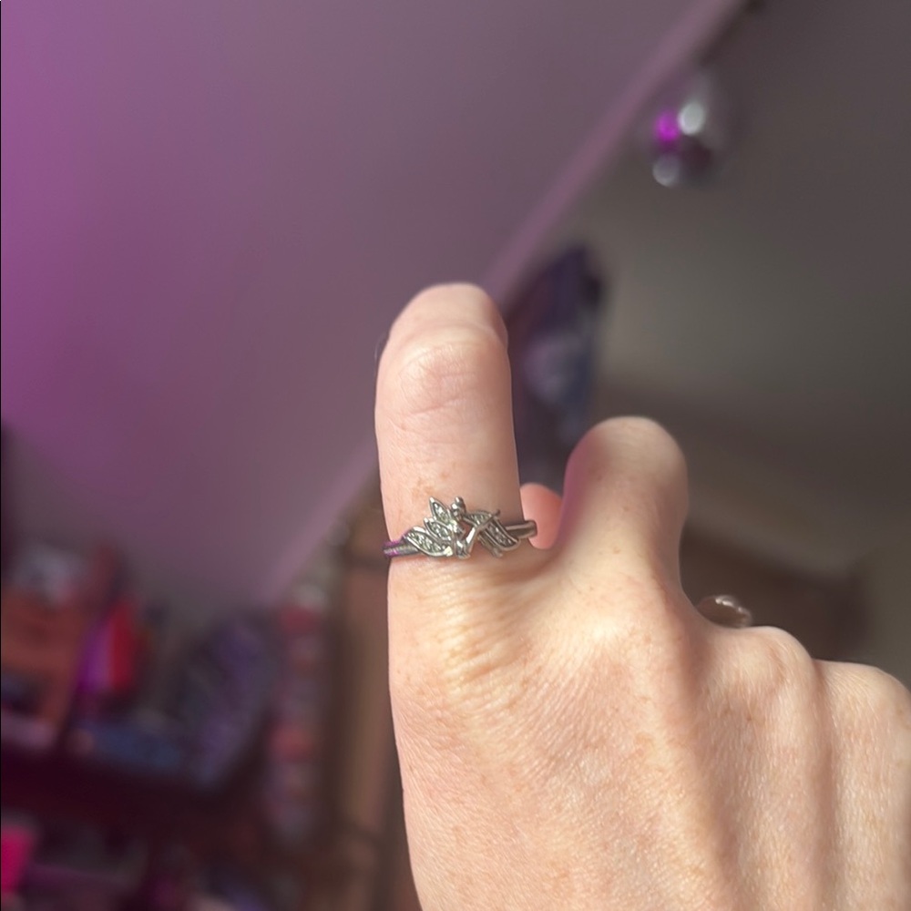 Sterling Silver Disney Tinkerbell Ring sz 8ish